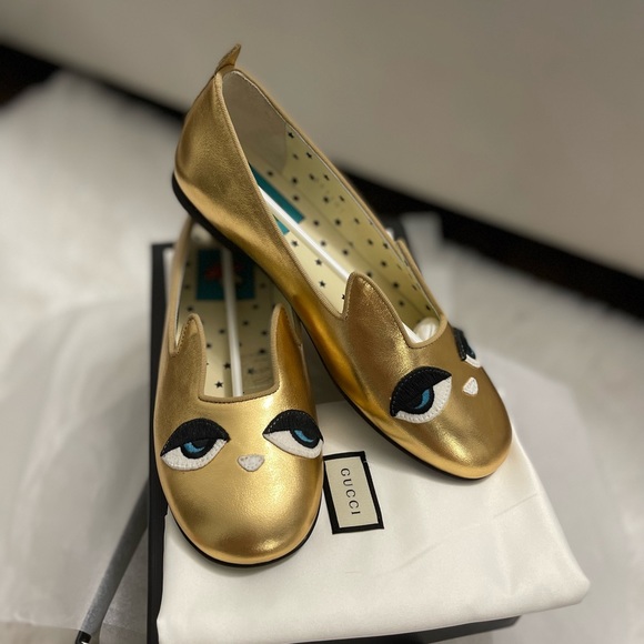 Gucci gold shoes for girls
